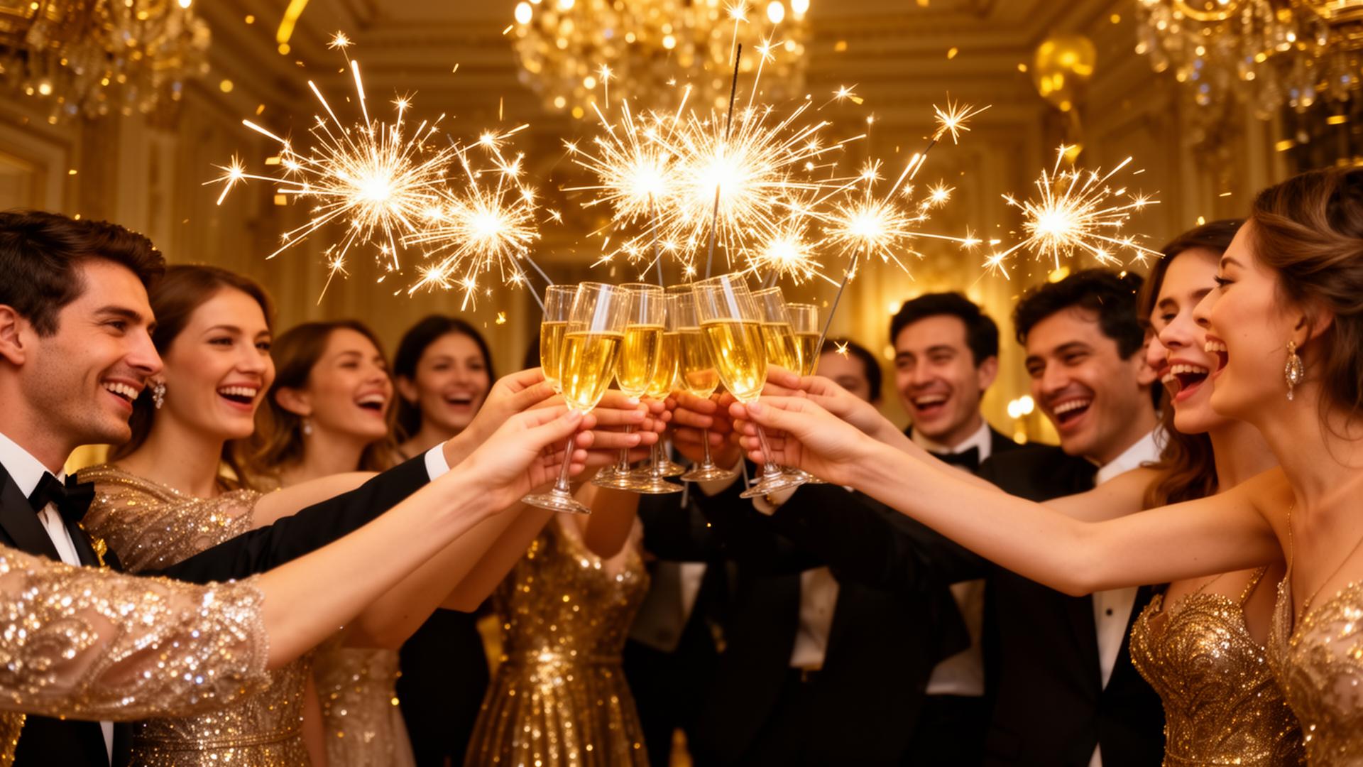 Bengalas brillando en una celebración